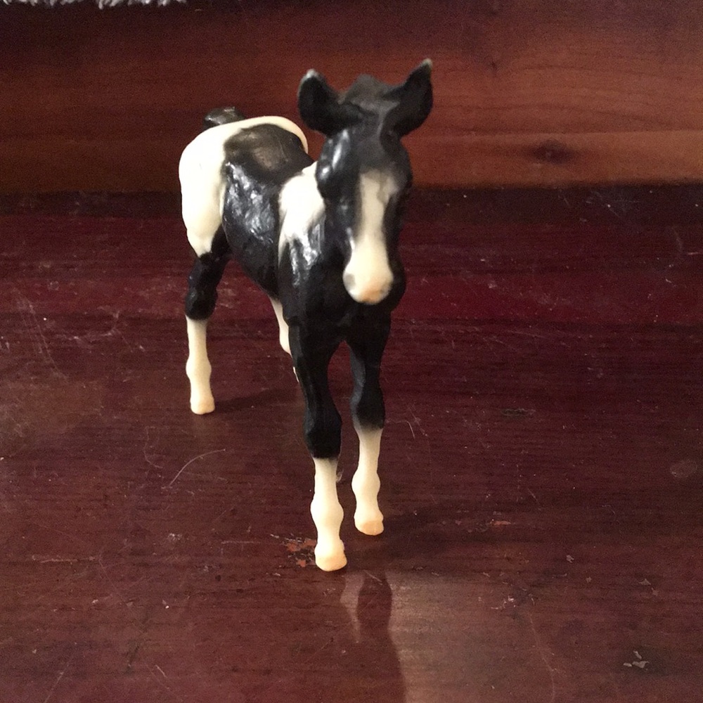 Elegant Black and White Horse Figurine
